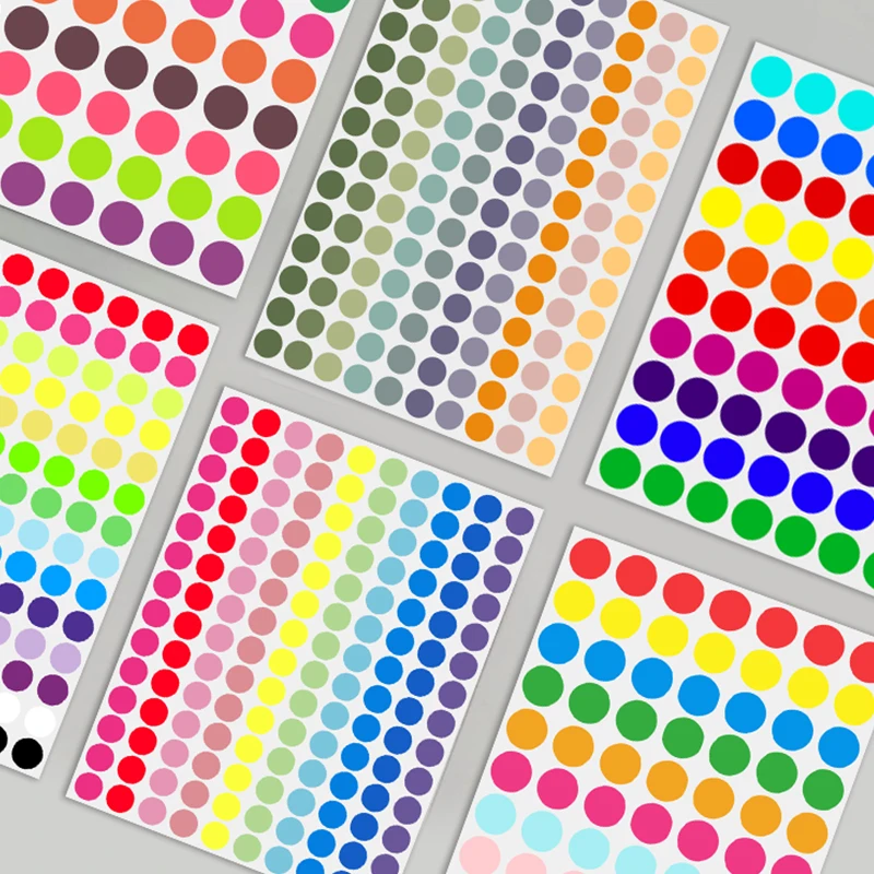 Colored 19mm Dot Stickers Stocks Handwritten Round Circle Mark Labels Polka Circle Dot Label Sticker for Office Class Papers