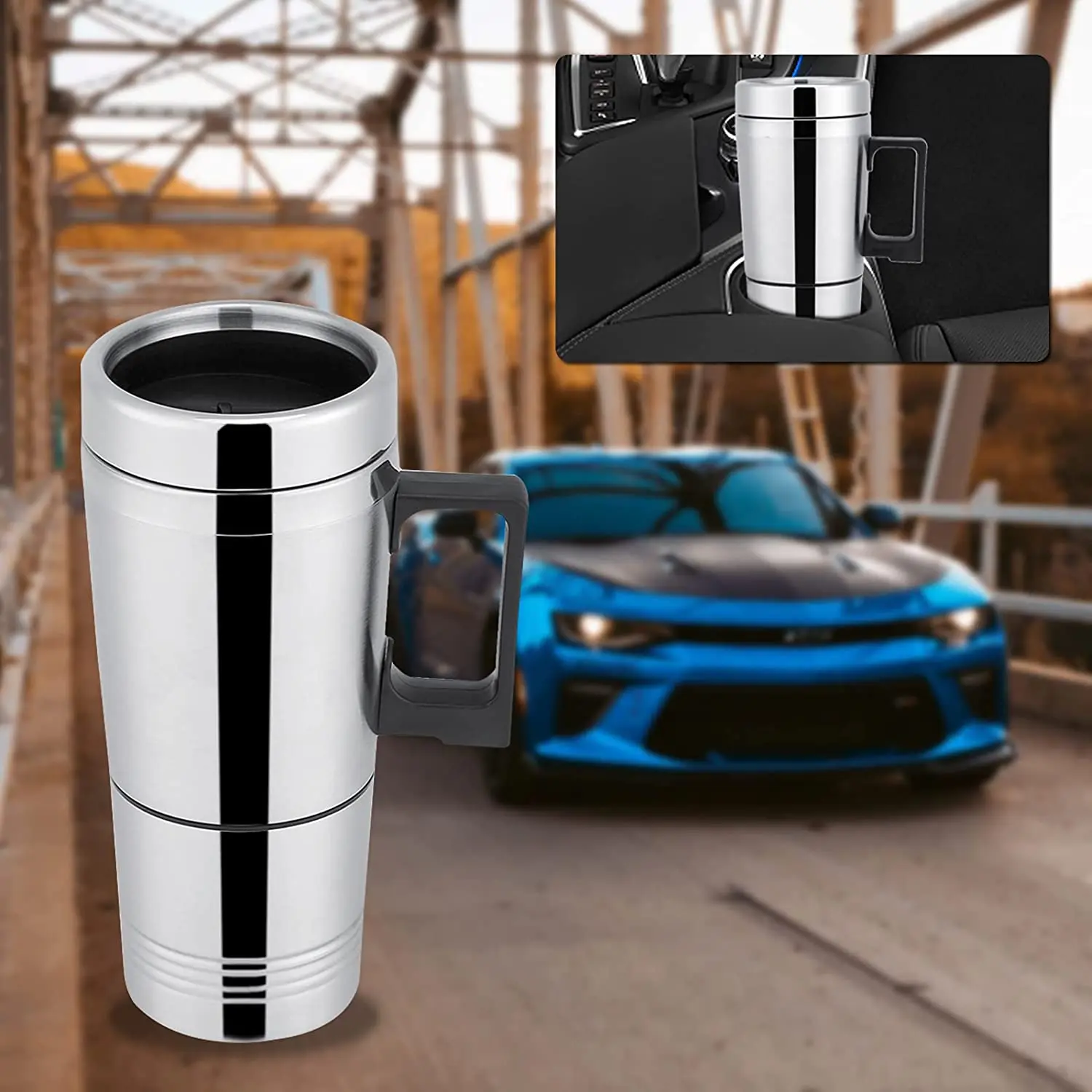 Car Heating Cup Auto 12-24V Heating Cup Electric Kettle Cars Thermal Heater Cups Boiling Water bottle Auto Accessories 300ml
