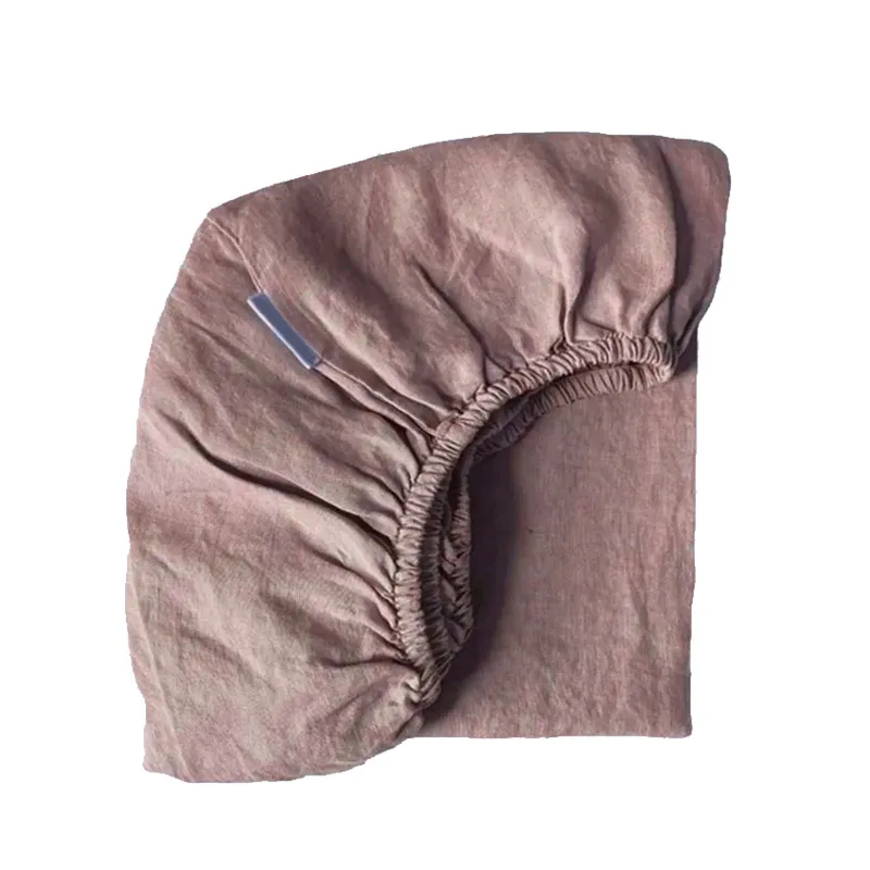 Neutral Stone Washed French Flax Linen Baby Fitted crib Sheets cot sheet soft kid bedding set