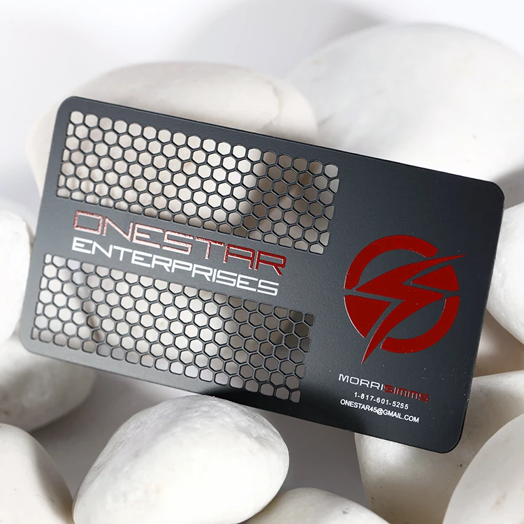 High Quality Customized Fashion Design Black Stainless Steel Metal Business Card Metal Credit Card Custom Metal Business Cards