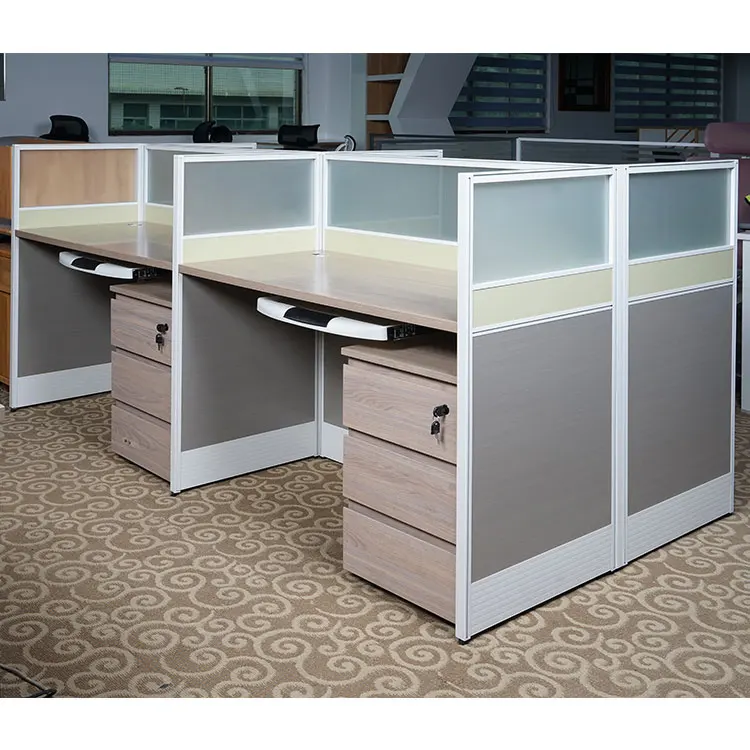 Office Furniture Set 4 Person Work Bench Workstations Office Table And Chair Set Modular Partition Office Cubicle Workstation