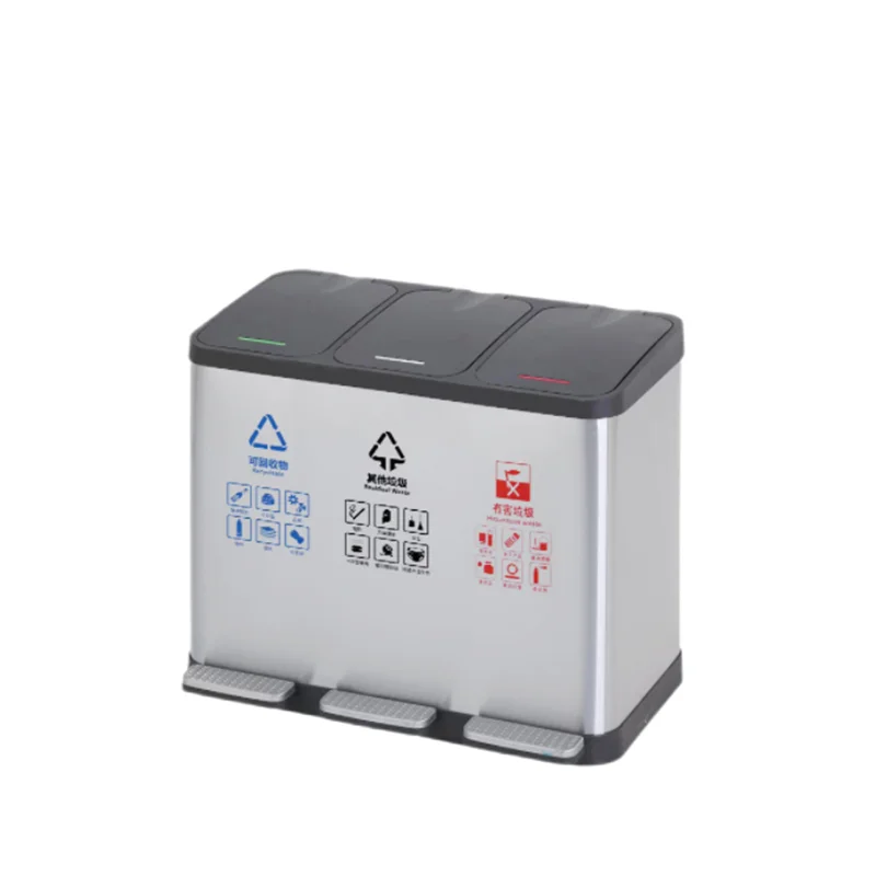 Custom Metal Bin Waste Stainless Steel With Powder Coating Trash Can Storage Bin Outdoor Commercial Waste Garbage Bin