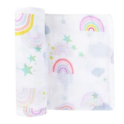 customized class A printe bamboom 100%cotton wearable baby blanket