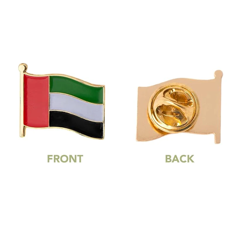 Wholesale Custom Metal Country Emblem Lapel Pin Badge Enamel Saudi Arabia UAE Pin for 52th National Day Islamic Enamel Pin