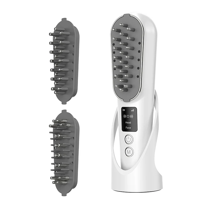 2022 New Arrival 2 in 1 Facial Message EMS LED Vibrating Anti Aging Head Message Hair Growth Comb