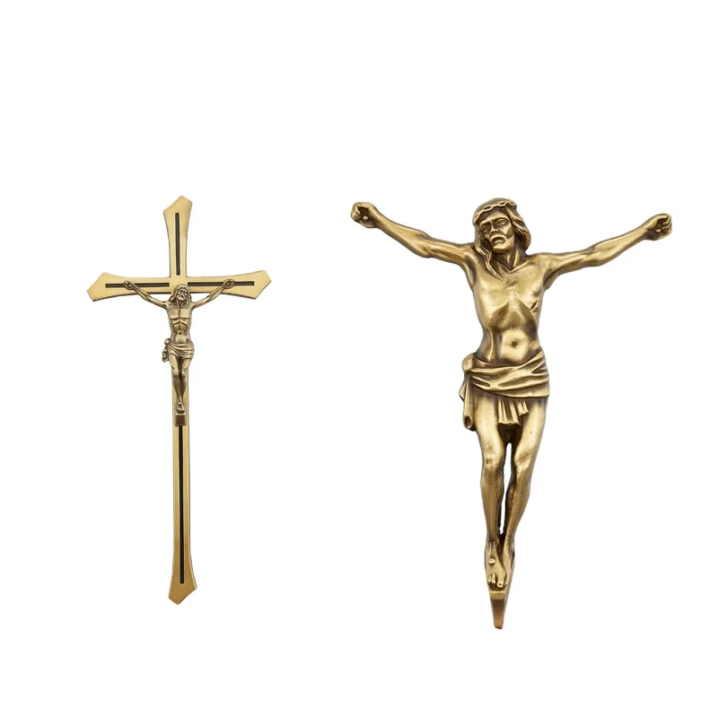 Gold custom luminious brass crucifix cross metal crucifixion