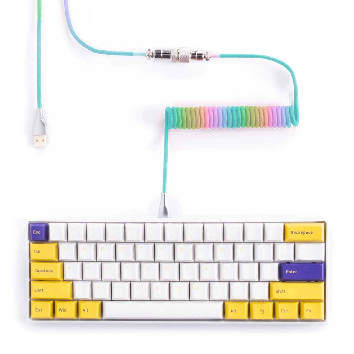 Copper Conductors Type C Cable Braided Data Cable USB Custom Mechanical Keyboard Coiled Data Cable