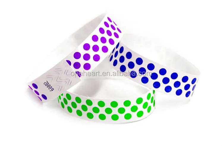 Water Proof Disposable Tyvek Printable Paper Tickets wristbands ID wristband For Party and Sports Events