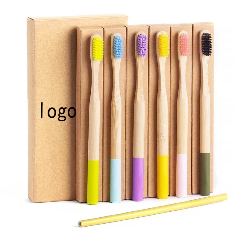 100% Natural Biodegradable Wholesale Soft Kids Adults Home Hotel Travel Bamboo Toothbrush with Engraving Logo