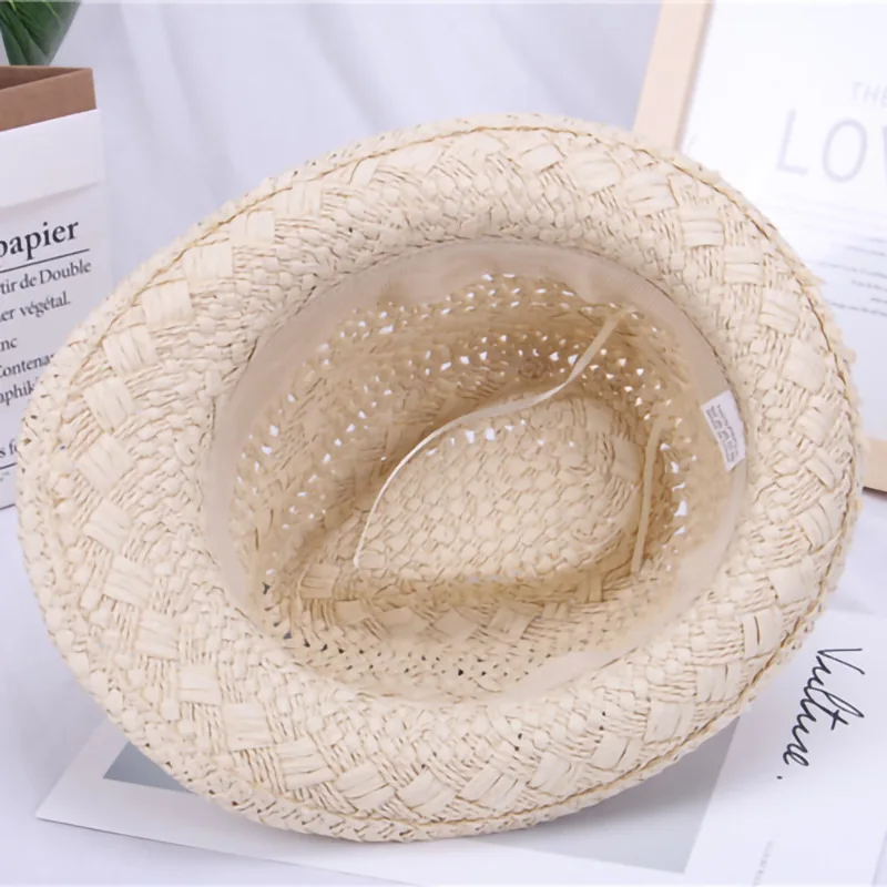 2022 Summer Lafite Straw Hat For Women Fresh Sunshade Sunhat Hollow Brim Adjustable Panama Hats Straw Fedora Beach Decorated