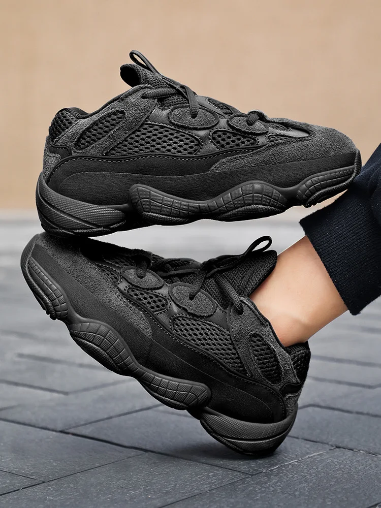 2023  mesh walking shoes plus size orange dad shoes retro casual sneakers