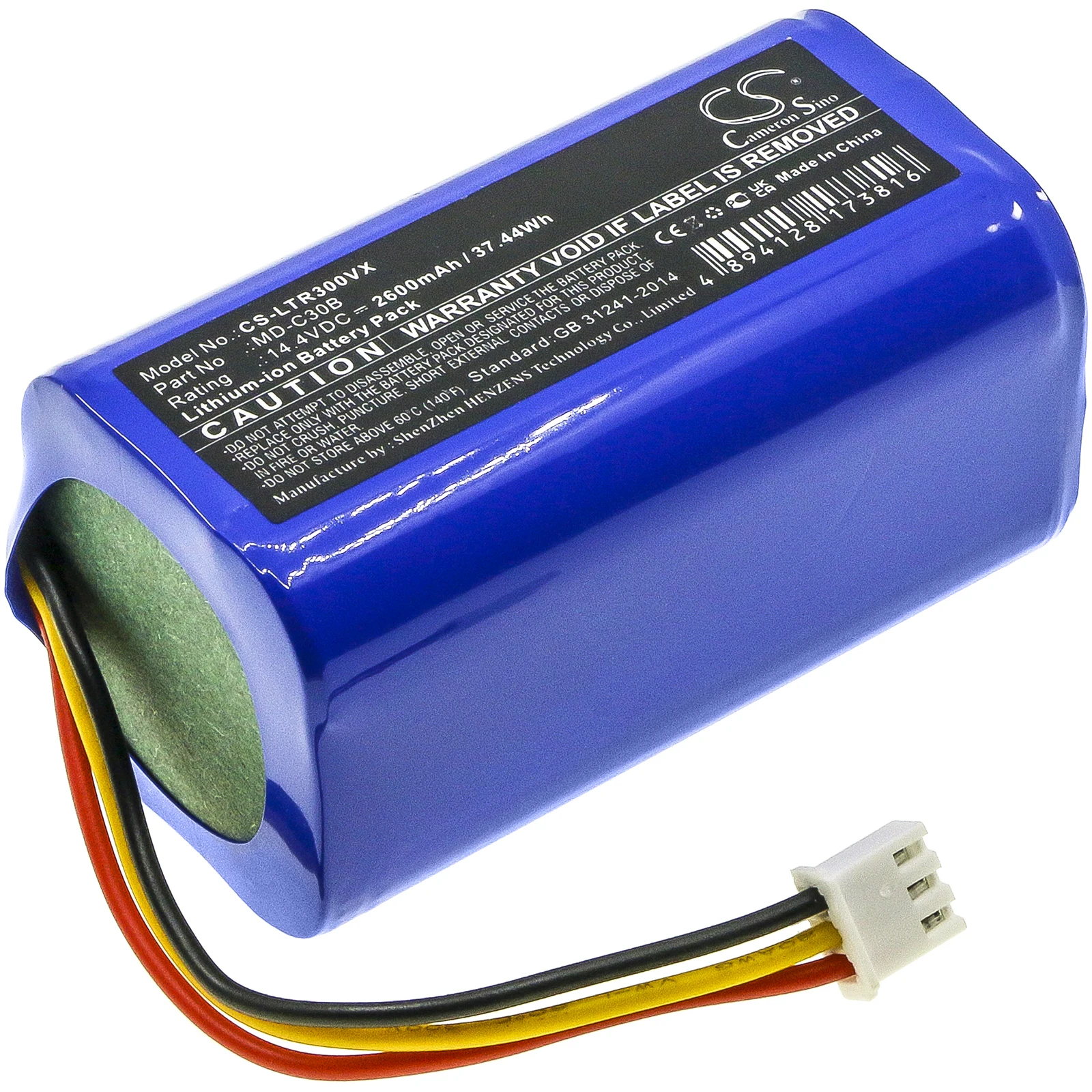 MD-C30B battery for Liectroux  C30B, C30B 2D, C30B 2D Wifi Robot Vacuum Cleaner 2600mAh