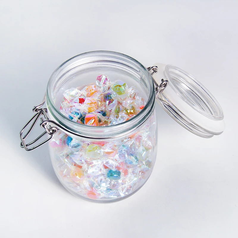 750ml 500ml Clear Kitchen Food Storage Flip Airtight Sealed Jar Glass Spice Canning Glass Clip Top Mason Jars with Lock lid