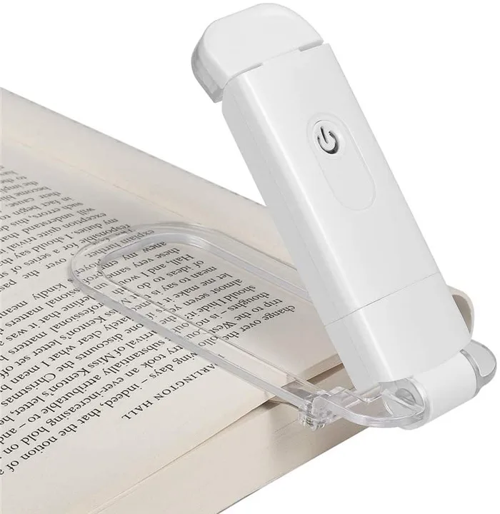 Новейшая Складная мини-светодиодная лампа для чтения книг USB-зарядка зажим на закладке