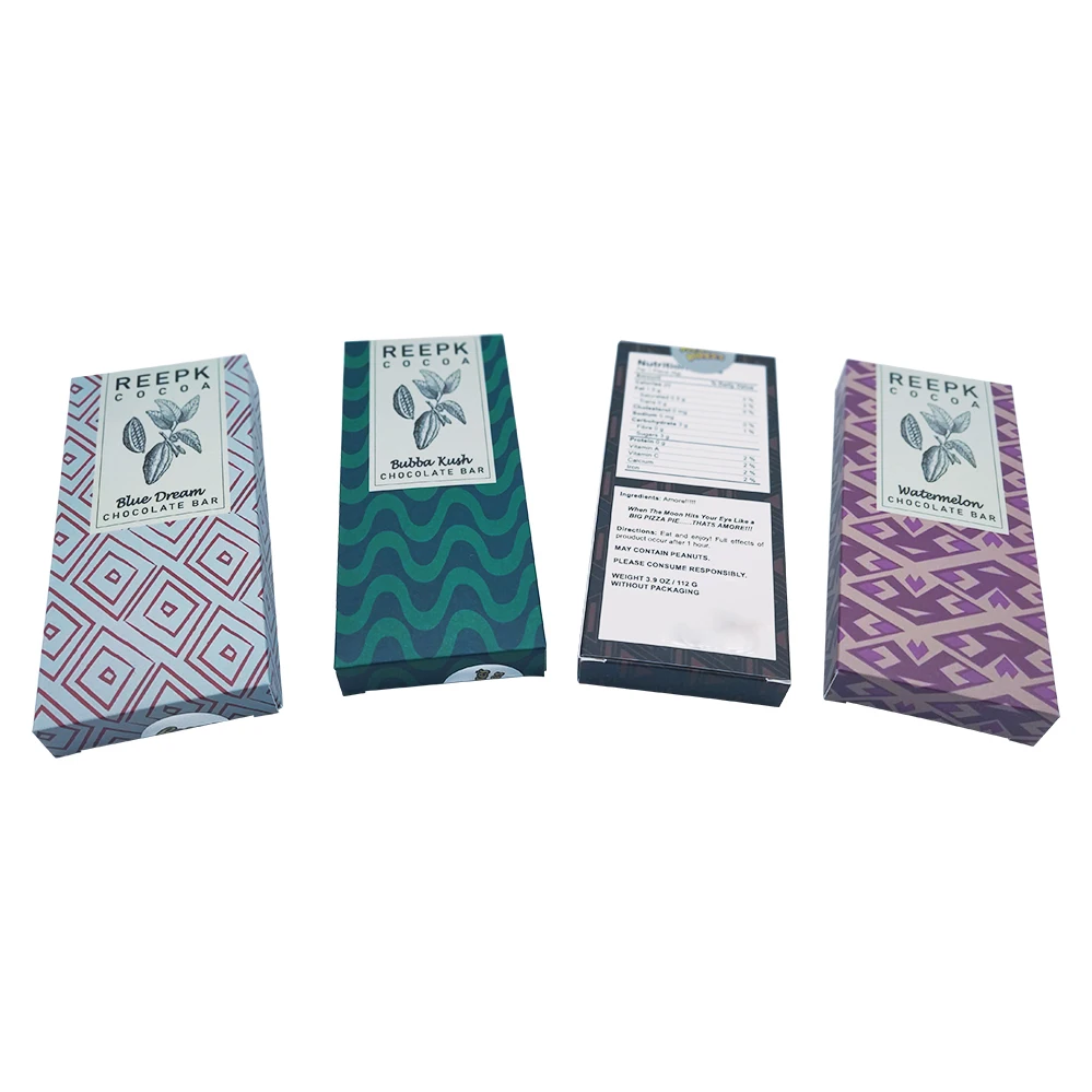 Custom private brand holographic paper small mushroom chocolate bar  packaging boxes