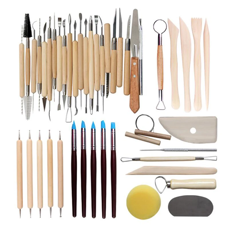 Xin Bowen 45Pcs/Set Clay Sculpting Tools Pottery Carving Tool Set Knife Clay Molding Tools