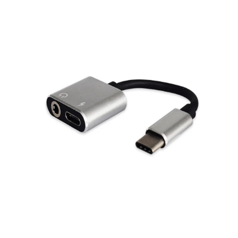 High quality Type C to 3.5mm Audio Jack 2 in 1  Headphone Adapter Charger Charging Cable for Cellphone