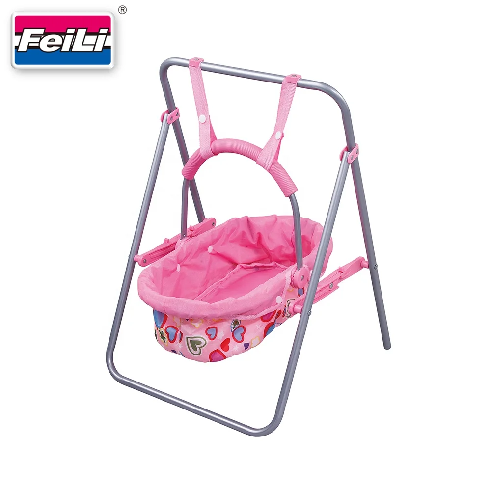 Fei Li Hot Selling Baby Doll Swing with Removable Cradle Swing Toy Doll Accessories