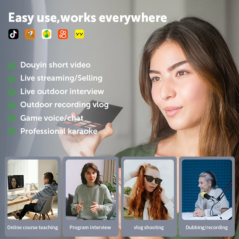 Lavalier Microphone long-distance high-definition radio for webcasting microphone wireless professional condenser microphone