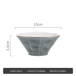 OSBORN Ceramic Dinnerware Rice Bowl Japan Retro Japanese Style Ramen Soup Bowl Home Large Bowls Single Underglaze Ta