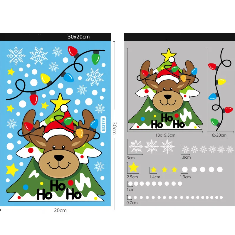 High Quality PVC Decorative Christmas Vinyl Sticker Wallpaper Waterproof Static Clings for Windows Accessories