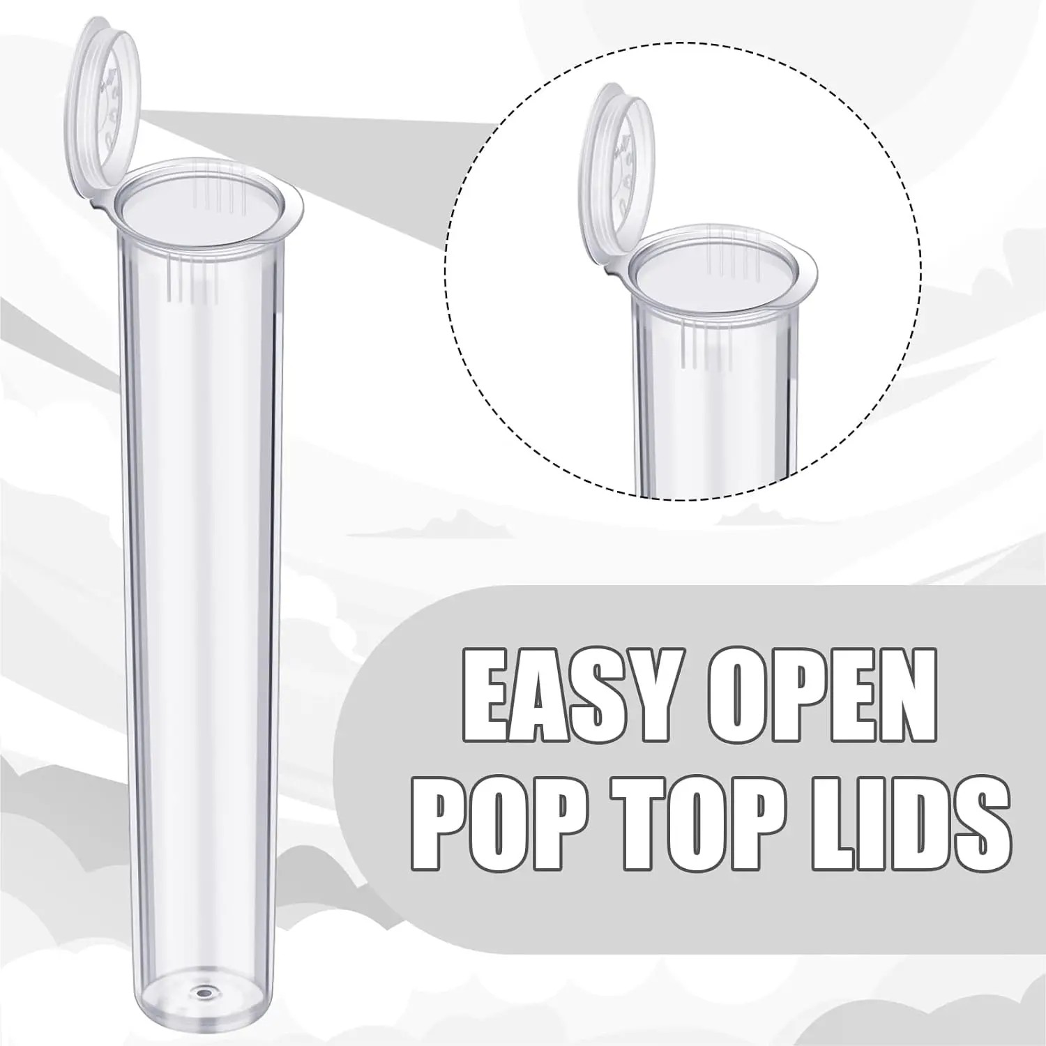 Child Resistant Storage Pre Roll Tube Waterproof Container BPA Free Plastic Pre Roll Tube