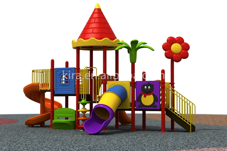 Hottest outdoor playground equipment with plastic slide for children
