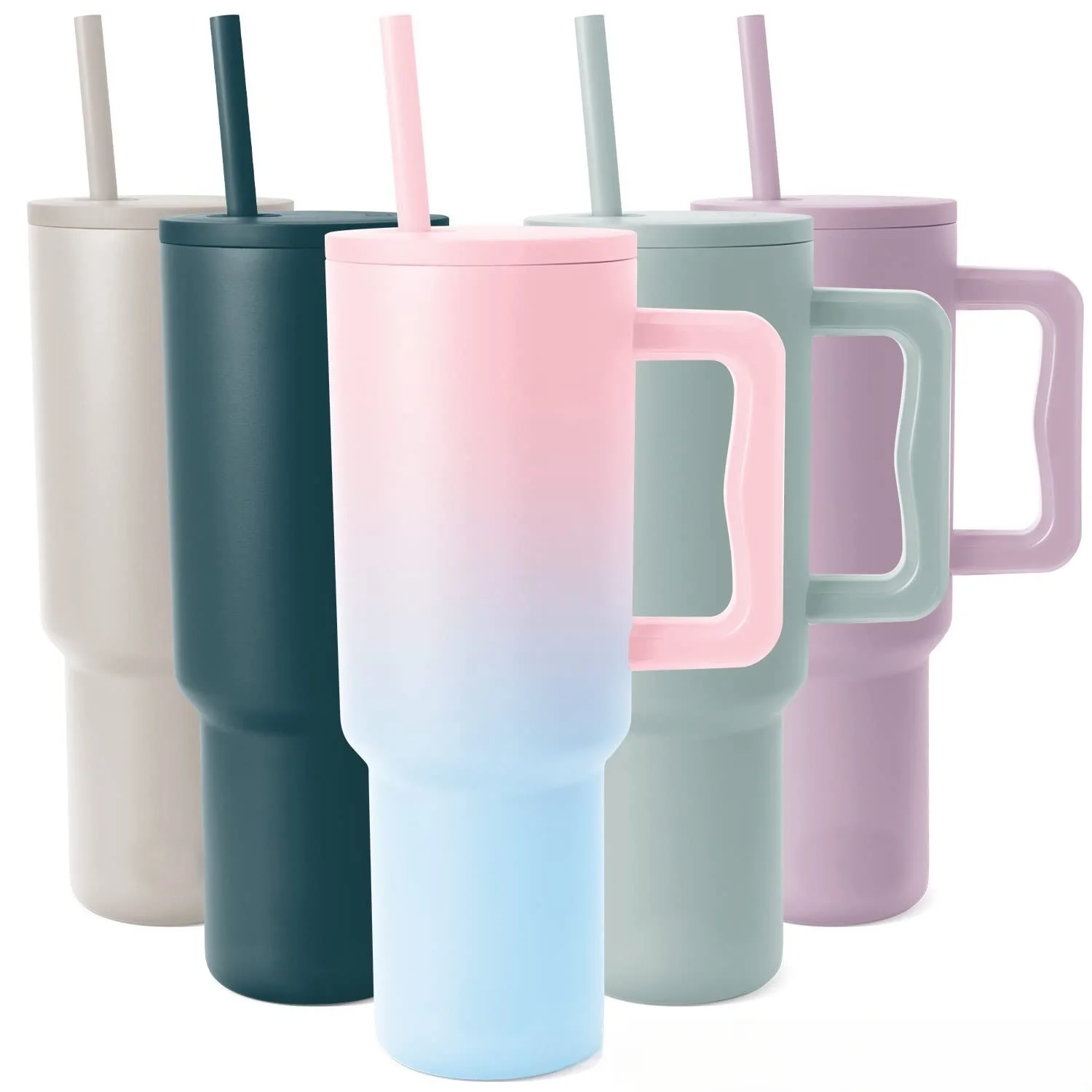 Big Mac 304 Stainless Steel Insulated 40oz Car Cup Portable Handle with Straw Third-Generation Modern Design Style Coffee Use