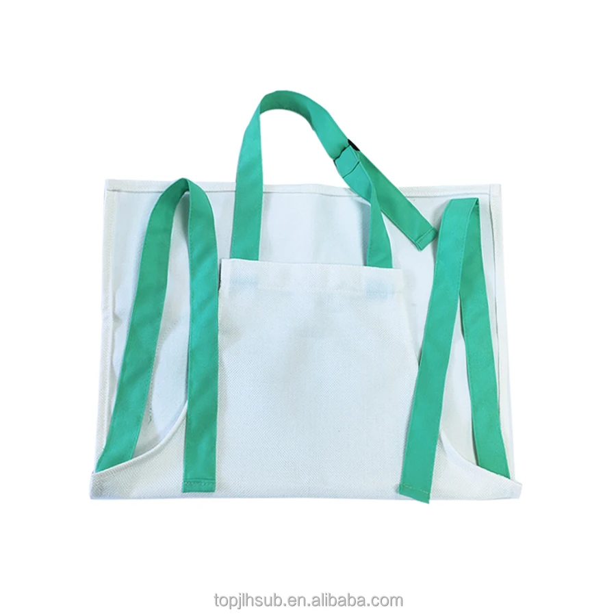 Topjlh wholesale cheap sublimation blank linen drawing apron for kids custom logo sublimation kitchenware aprons