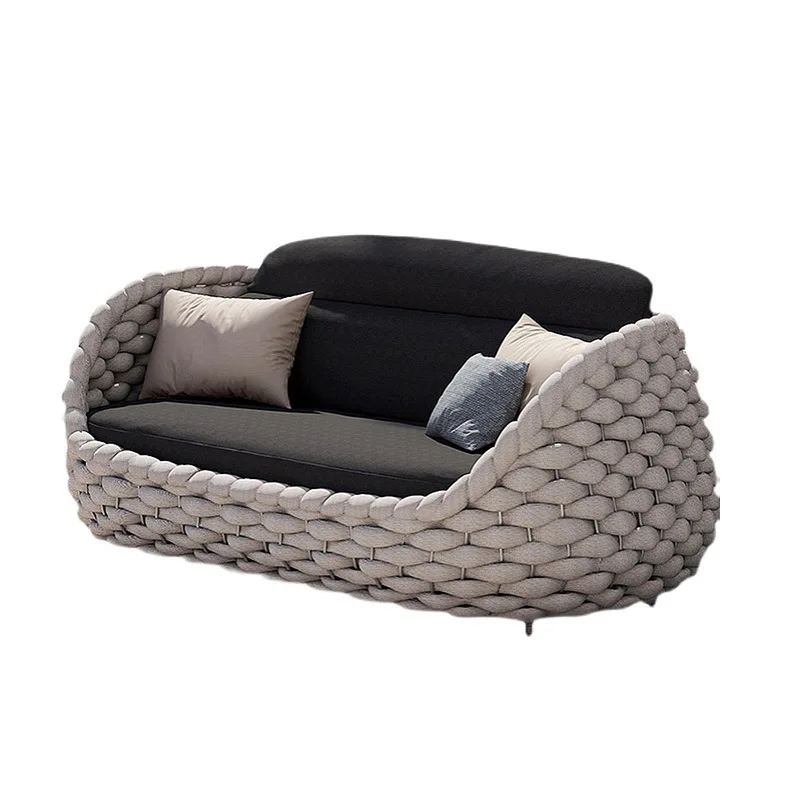 zixuan Balcony Garden Patio Rattan Furniture Modernism Outdoor Braided Leisure Party Curl Rattan Sofa Set