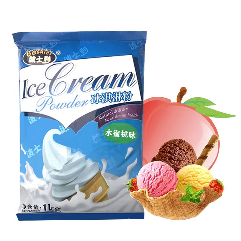 Peach ice cream powder 1 kg Bag Soft ice cream Wholesale Ice Cream Raw Material Variety Flavor