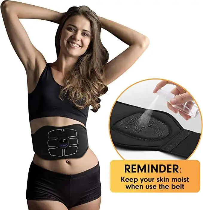 Self Adhesive Waist Massager Micro Current Vibration Device EMS TENS Abdominal Muscle Stimulator For Men And Women