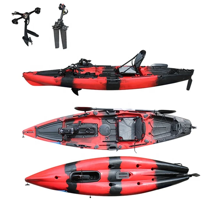 2023 Hot Seller Pedal Kayak for Fishing 12FT Single Seat One Person Kayak Sit on Top Fishing Kayak PE CE Certificate 8 Degree VK