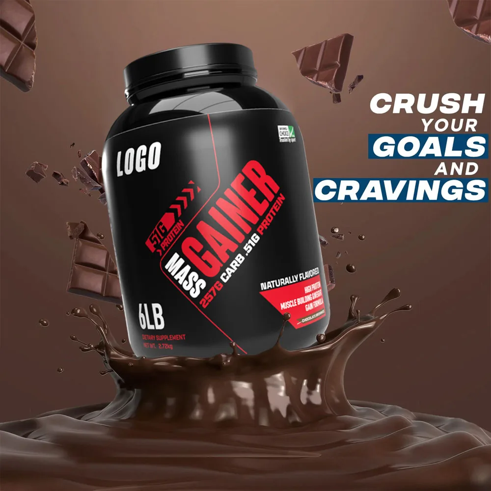 Private Labels Muscle Building 6lbs 15lbs Mass Gainer Whey Protein Serious Weight Gainer Protein Powder Mass Gainer