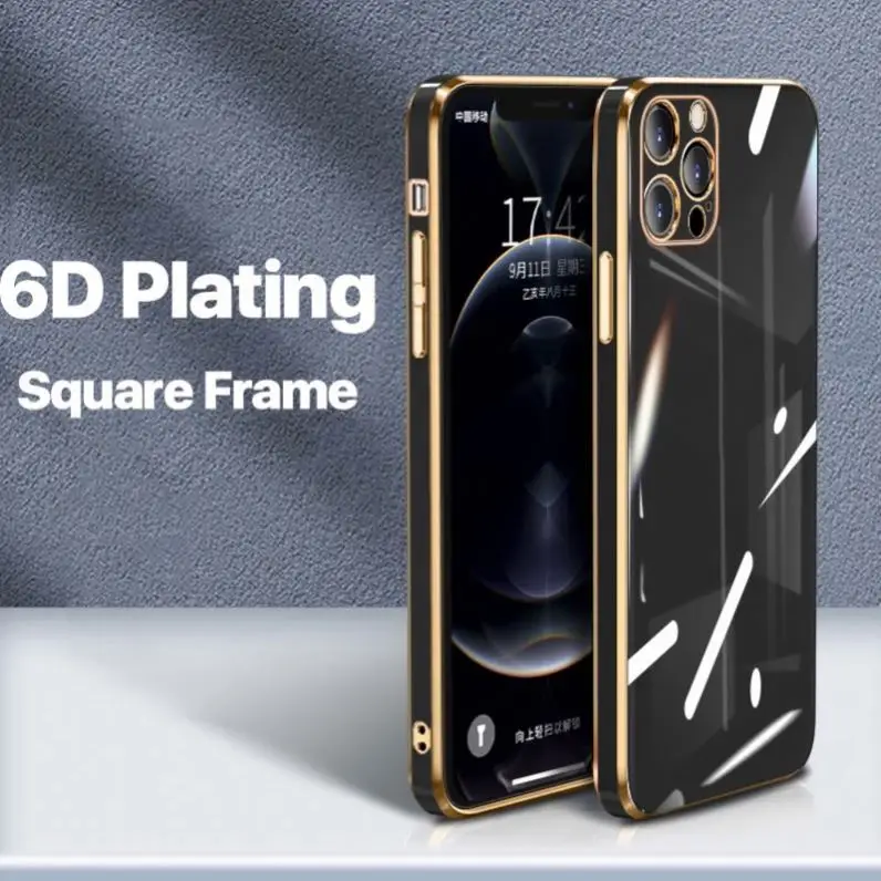 Wholesale  Lens Protector Anti-Fall Phone Back Cover Shockproof Plating Phone Case For iPhone 13 12 11 Mini Pro Max