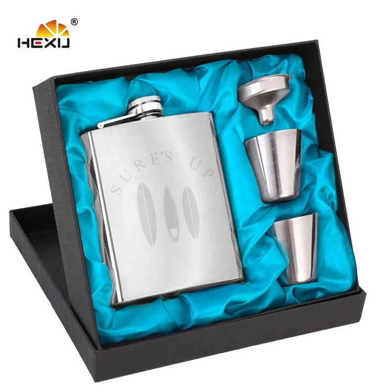 2023 Best Selling Christmas Items Stainless Steel Hip Flask Funnel Set