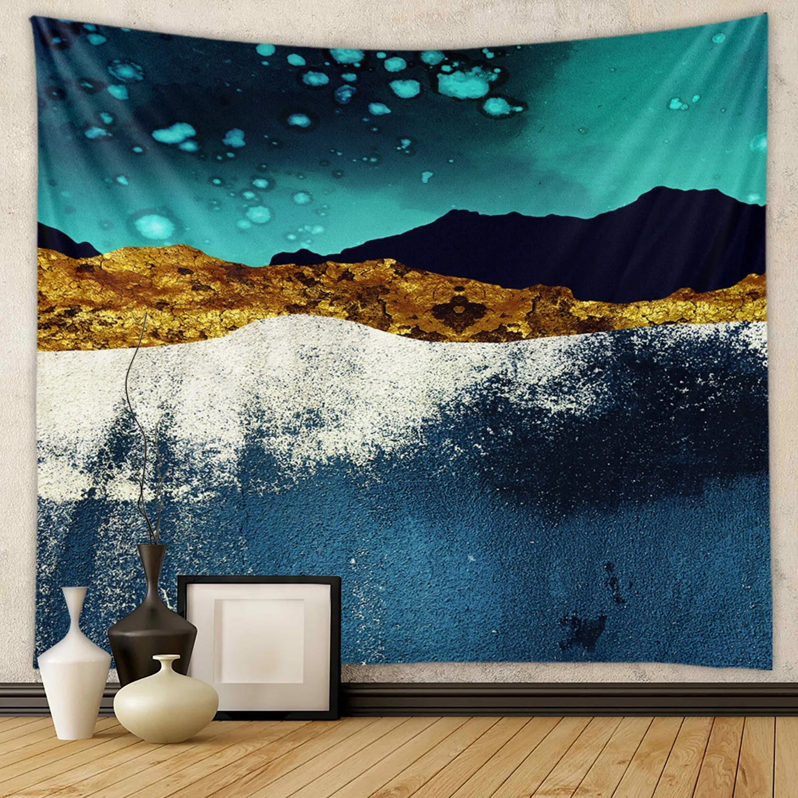 QK Printed Oriental Psychedelic Yoga Meditation Spiritual Custom Wall Hanging Tapestry OEM & ODM Supported for Wall Vase Use