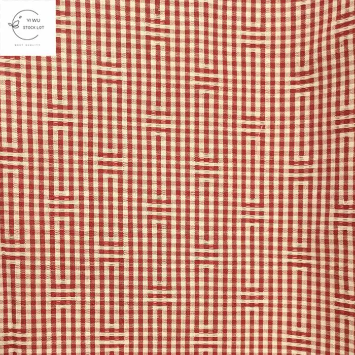 hot selling 100% cotton yarn dyed jacquard fabric stock lot clothing