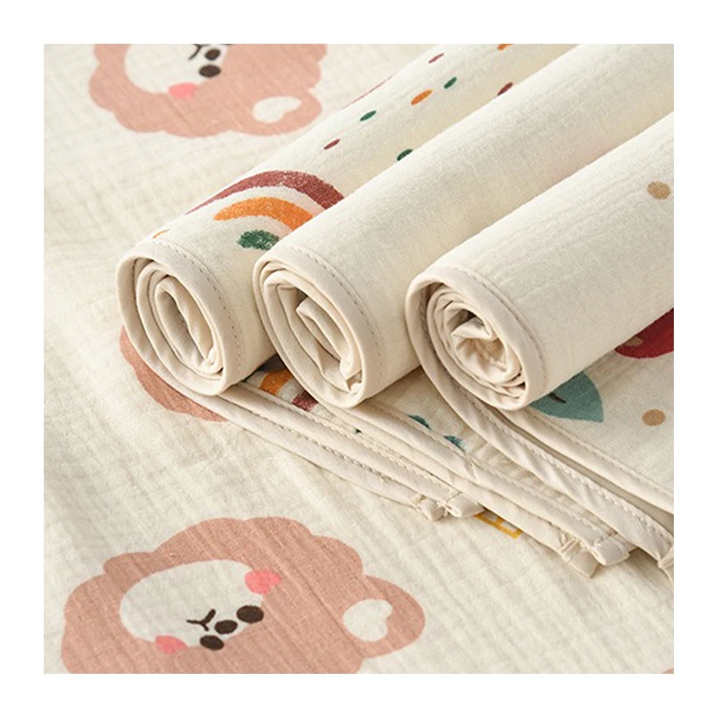 Custom Child Play Mat Changing Pad Waterproof Baby Changing Mat Quilted Baby Super Soft PU Cotton Reversible Diaper Pad