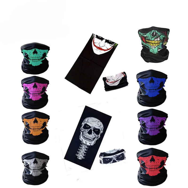 Motorcycle Outdoor Sports Skeleton mask Shield Multi-Function Bandana Band Cycling Scarf Face Masks Skeleton Headband Headwear
