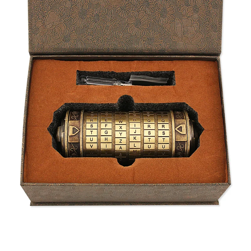 Cheap Price Christmas Gifts metal crafts box DA Vinci code combination lock present