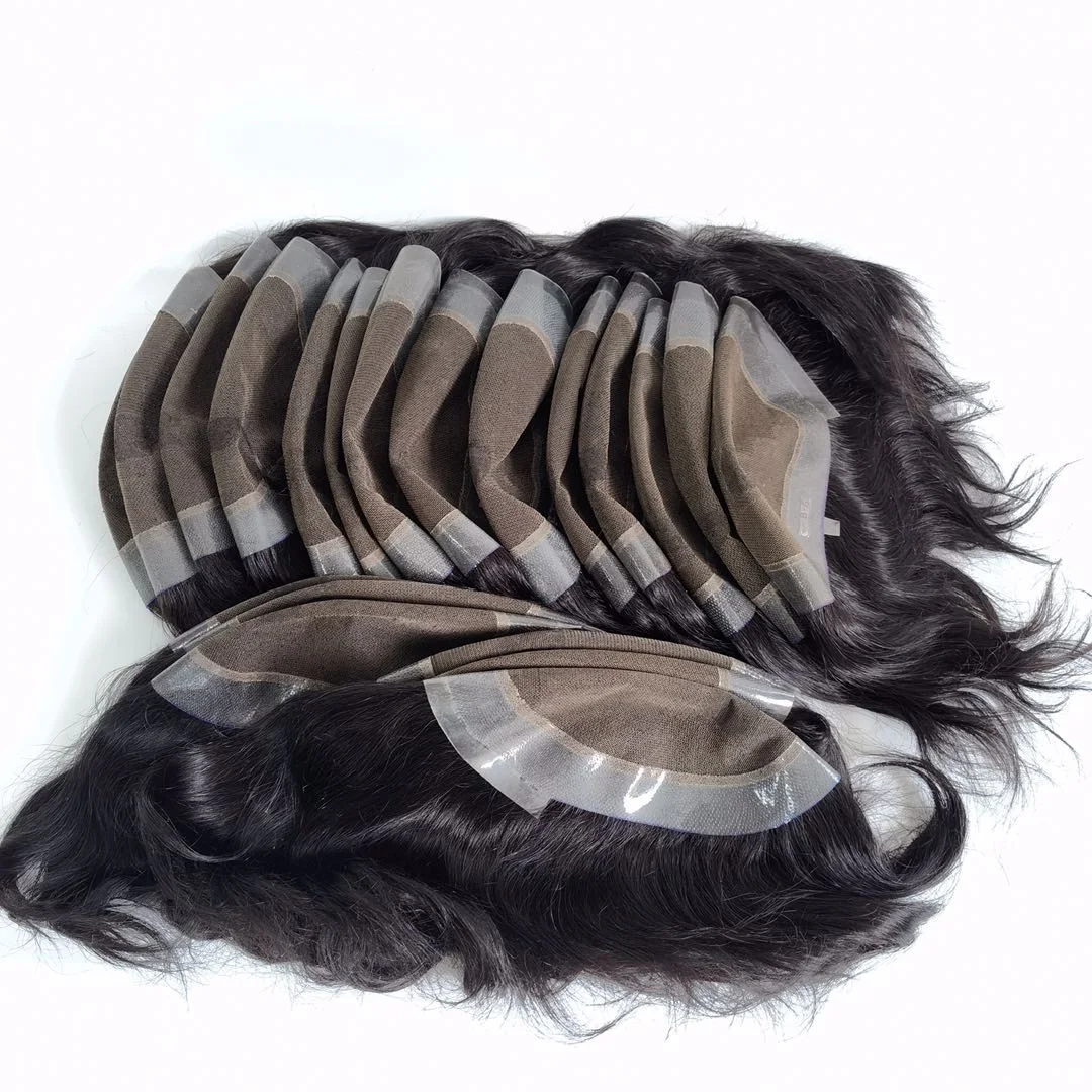 Lace & PU Remy Human Hair Full Lace Wig Elegant Hair Aus Style Man Toupee wigs Pieces In Stocks