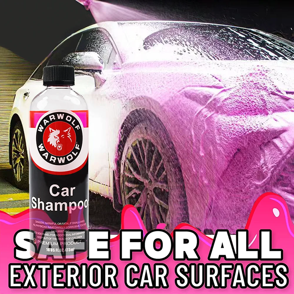 Super Concentrated car wash shampoo Waterless Carnauba Wax Premium Pink for Car Cleaning and nano car shampoo