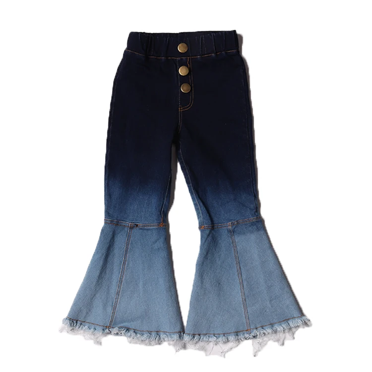 
Can Be Cuatomized Big Kids Girls Clothing Gradients Kids Flare Pants Denim Bell Bottom Jeans Kids 
