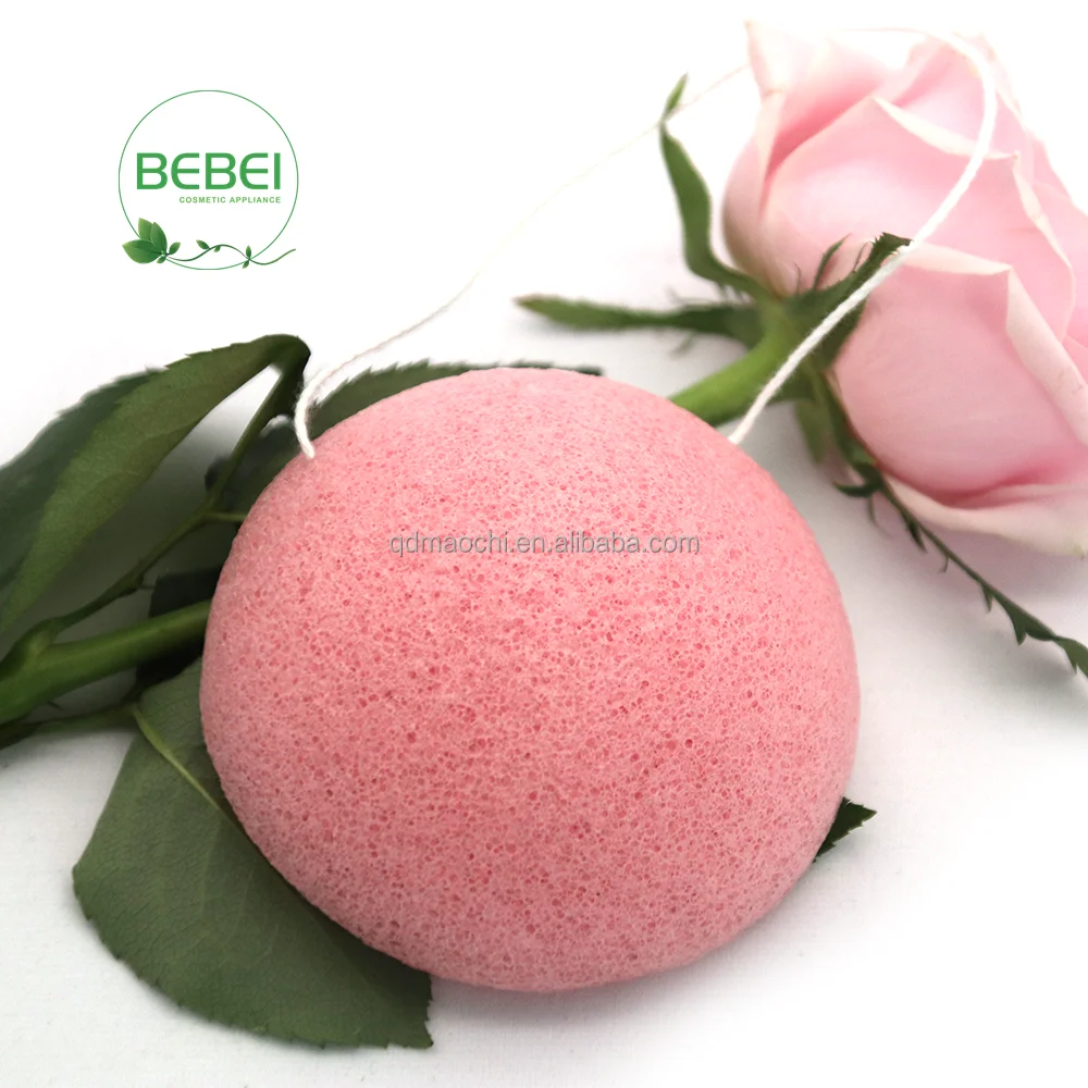 Private label cosmetics dropshipping half-ball shape freeze-drying konjac sponge