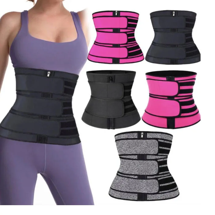 Fashion Women Sauna Effect Neoprene Body Shapes 3 Strap Slimming Corset Waist Trainer Belt