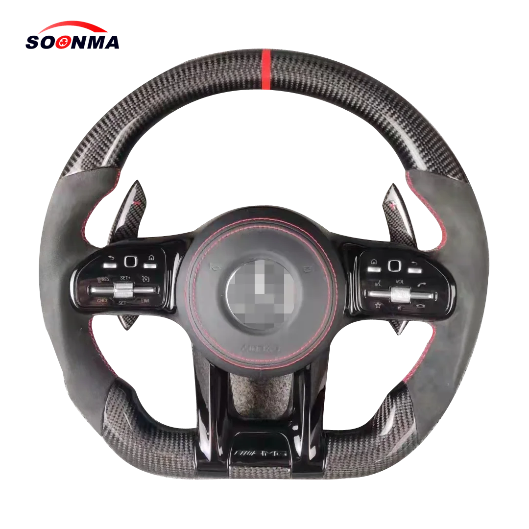 Custom Forged Carbon Fiber Steering Wheel For W205 C260 C300 Amg Led Steering Wheel