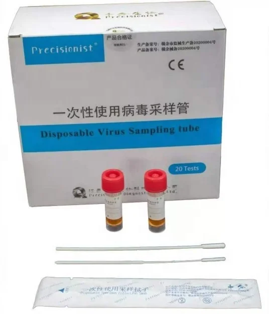 CE certificate Disposable Samples collection set tube and flock swab oral nasal swabs test storage Virus Sampling Tube