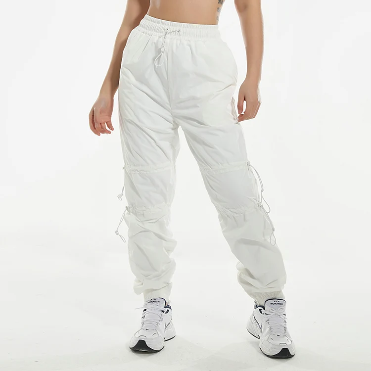 
Wholesale streetwear women bottoms trousers custom white breathable jogger pants 