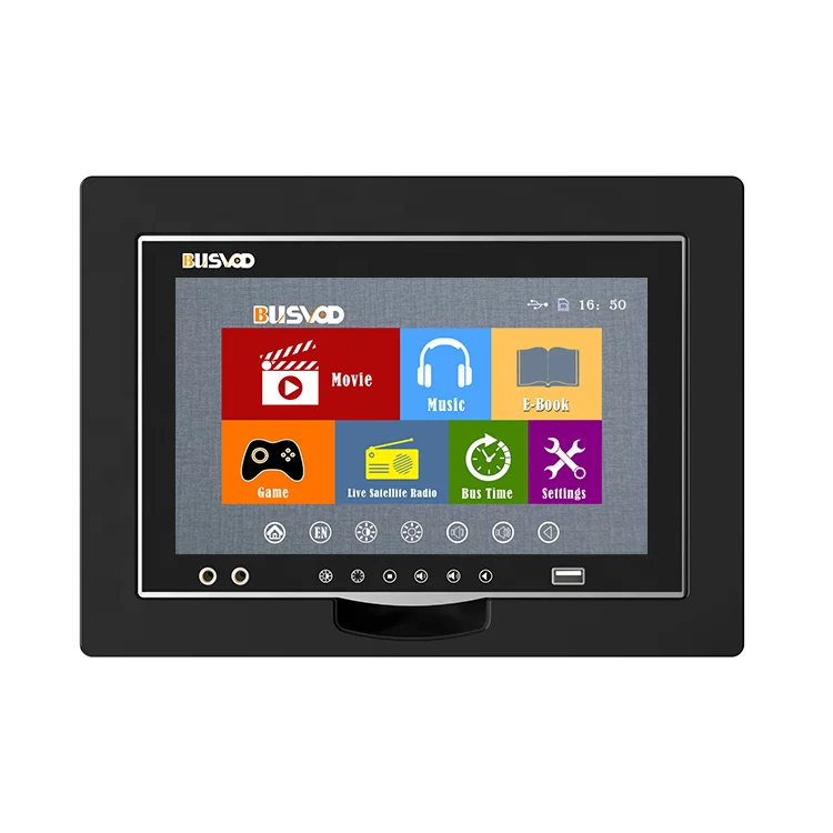 12.5 Business class seat headrest monitor touch screen tv display movies/music/games play 2 jack phone